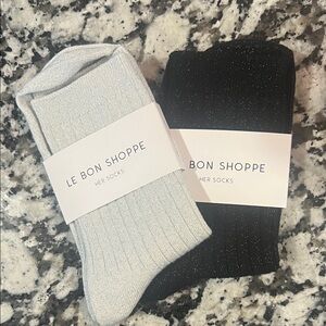 Le Bon Shoppe women’s sparkly socks - Black and Gray